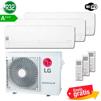 Aire Acondicionado Multisplit 3x1 LG MU3R21 + 3 unidades interiores PC09SKNSJ