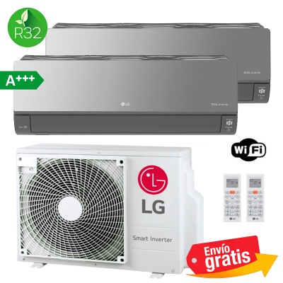 Aire Acondicionado Multisplit 2x1 LG MU2R15 + AC09BK.NSJ + AC09BK.NSJ