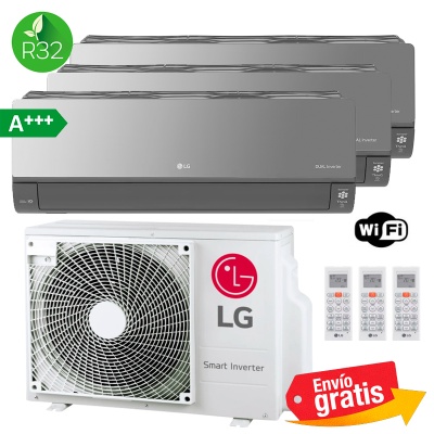 Aire Acondicionado 3x1 LG MU3R19 + 3 UNIDADES INTERIORES AC09BK.NSJ