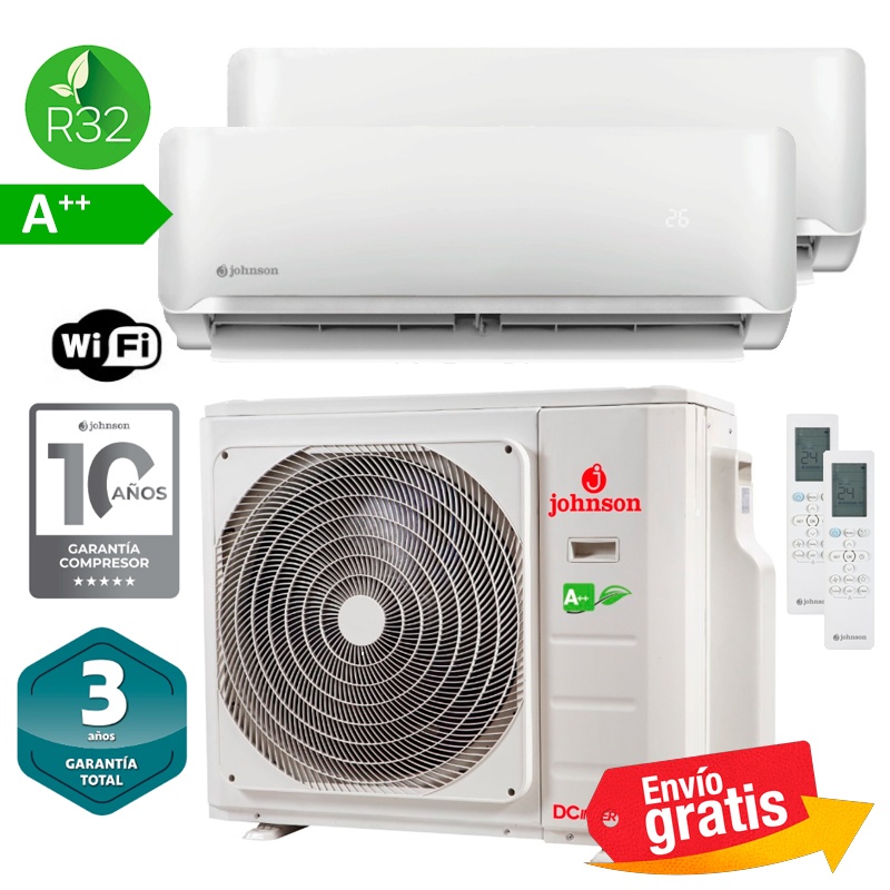 Aire Acondicionado Multisplit 2x1 Johnson J2FM54V2 + MAJESTIC25+ MAJESTIC35