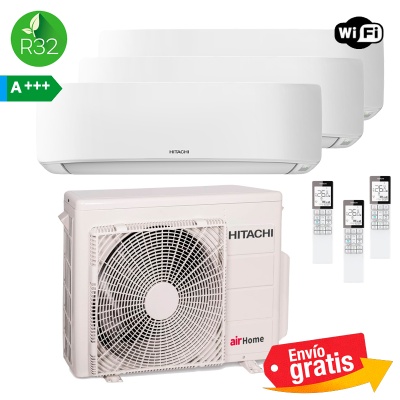 Aire acondicionado 3x1 Hitachi AirHome RAM55N3HAE + 3 unidades interiores RAK-DJ25RHAE