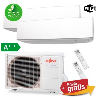 Aire Acondicionado Multisplit 2x1 Fujitsu AOY40M2-KB + ASY25MI-KE + ASY25MI-KE