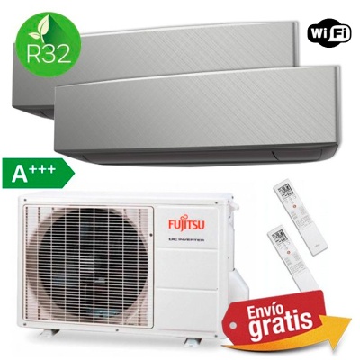 Aire Acondicionado Multisplit 2x1 Fujitsu AOY40M2-KB + ASY25MI-KE + ASY25MI-KE