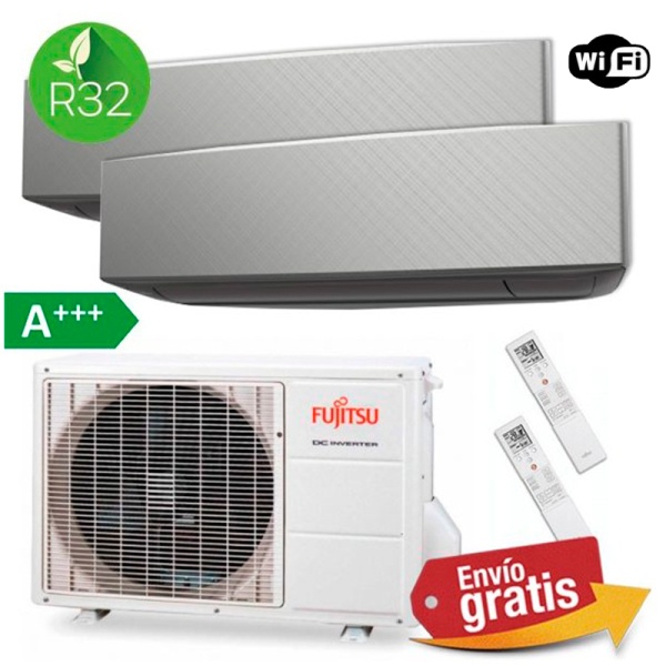 Aire Acondicionado Multisplit 2x1 Fujitsu AOY40M2-KB + ASY25MI-KE + ASY35MI-KE