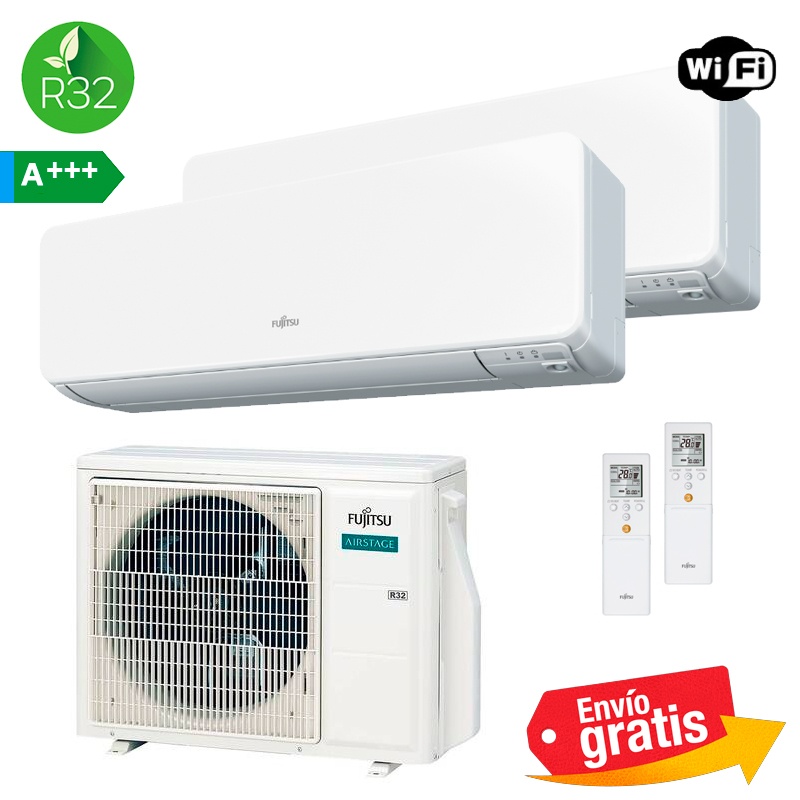 Aire Acondicionado Multisplit 2x1 Fujitsu AOY40M2-KB + ASY25MI-KG + ASY25MI-KG