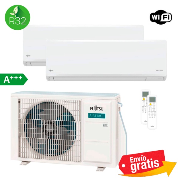 Aire Acondicionado Multisplit 2x1 Fujitsu AOY40M2-KB +  ASY25-KN +  ASY25-KN