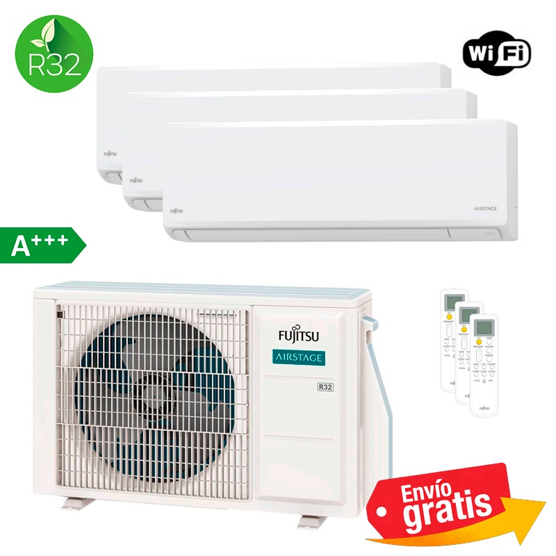 Aire Acondicionado Multisplit 3x1 Fujitsu AOY50M3-KB +  ASY25-KN +  ASY25-KN +  ASY35-KN