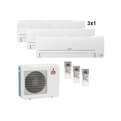 Aire Acondicionado Multi Split 3x1 Mitsubishi MXZ-3HA50VF + MSZ-HR25VF + MSZ-HR25VF + MSZ-HR42VF