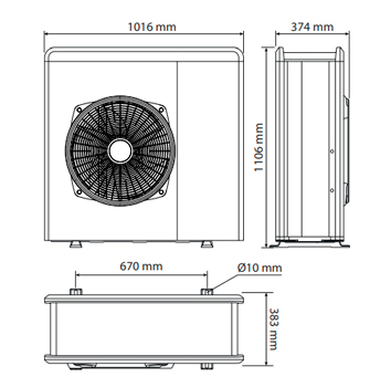 Dimensiones Unidad Exterior Nimbus 80 S-T R32